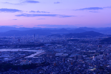 広島の夕暮れ　愛宕神社からの風景