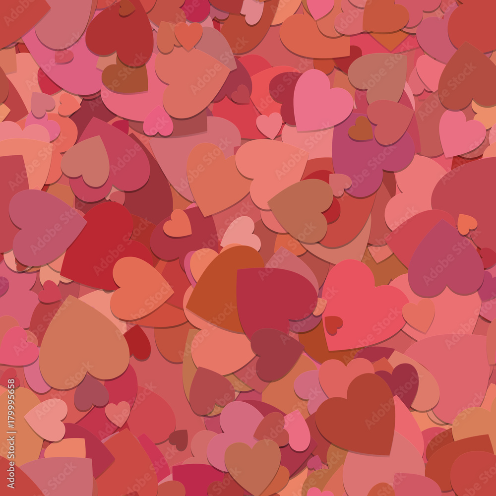 Poster abstract seamless random heart background pattern - vector illustration from rotated red hearts with