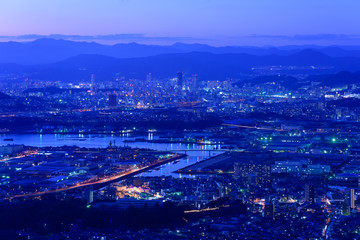 広島の夜景　愛宕神社からの風景