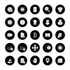 Bitcoin glyph icons set