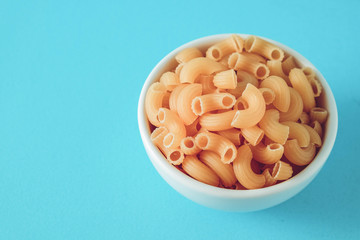Italian food raw macaroni For cooking food made of flour