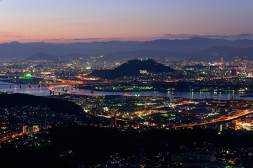 Fototapeta na wymiar 広島の夜景　愛宕神社からの風景