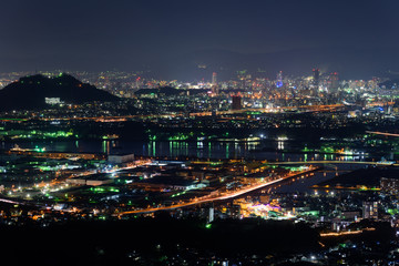 Fototapeta premium 広島の夜景 愛宕神社からの風景