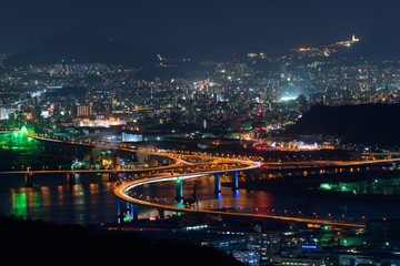 Fototapeta na wymiar 広島の夜景　愛宕神社からの風景