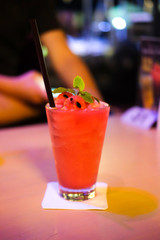 Glass of Fresh appetizing watermelon drink smoothie