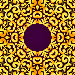 Rich gold invitation card in the Indian style. 