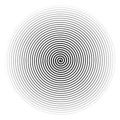 Vector black spiral isolated on white background.