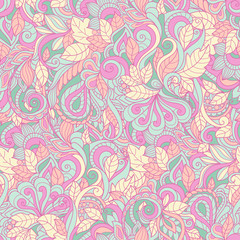 Seamless pink paisley pattern. Vector background for textile, print, wallpapers, wrapping.