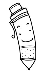 pen cartoon / vector and illustration, black and white, hand drawn, sketch style, isolated on white background