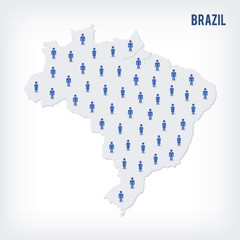 Vector people map of Brazil . The concept of population.