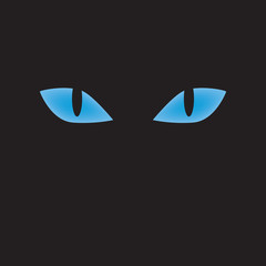 blue cat eyes icon- vector illustration