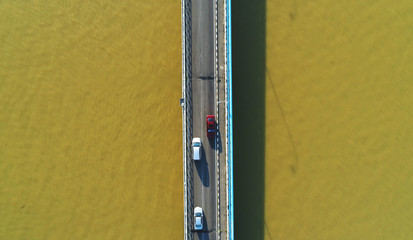 Aerial view. A bridge is one of important construction that allow people to travel
