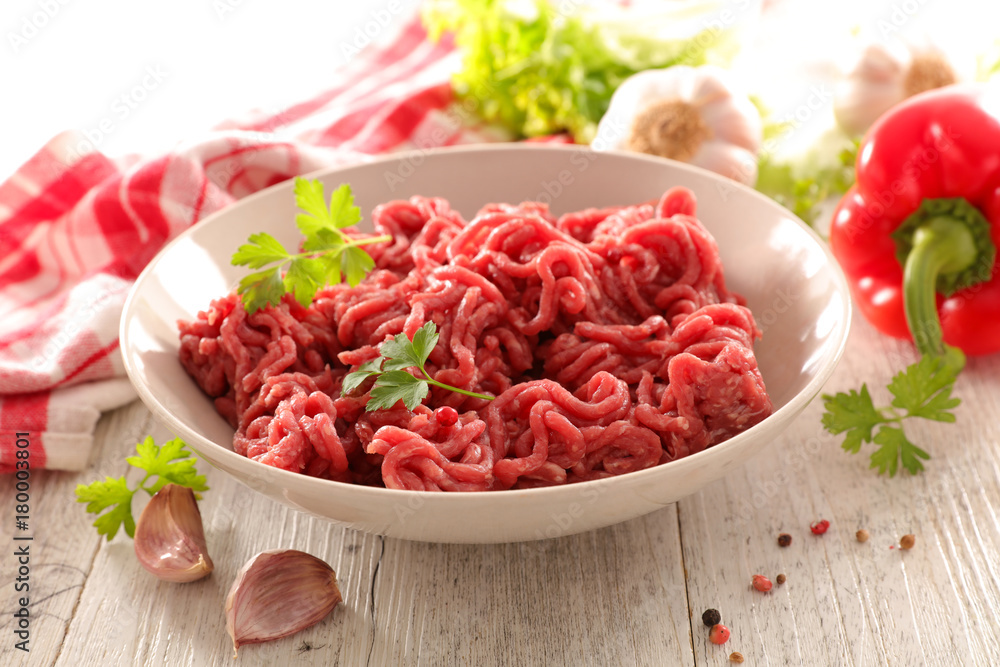 Sticker raw minced beef