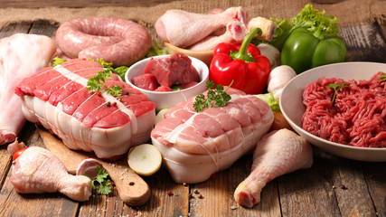 assorted variety of meat