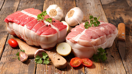 raw roast beef and roast veal