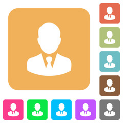 Businessman avatar rounded square flat icons