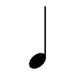 Isolated musical note, Quarter note, Vector illustration