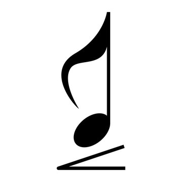 Isolated musical note, Eighth note with accent, Vector illustration