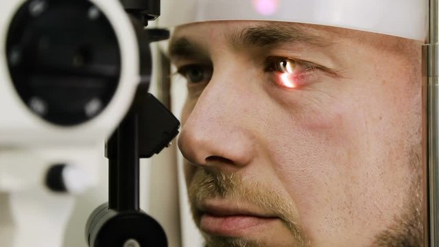 Man having eye test