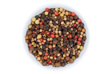 Pfeffer Körner Pfefferkörner von oben isoliert freigestellt Freisteller