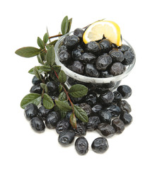black olives isolated on white