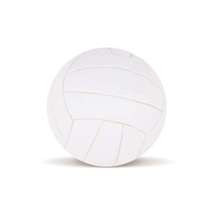 White leather volleyball isolated on white