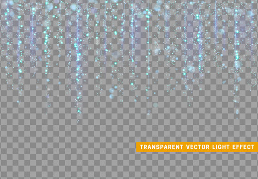 Glowing lights blue glitter. Sparkle particles texture. Christmas dust, luxury sparkling vector background
