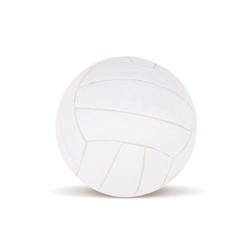 White leather volleyball isolated on white