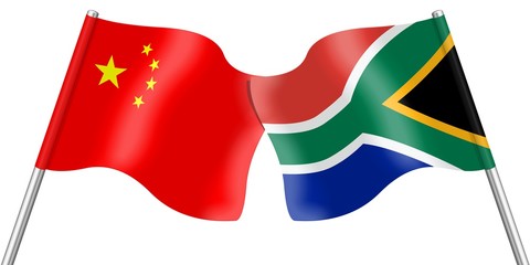 Flags. China and South Africa 