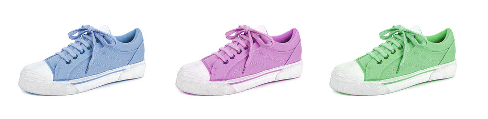 Pair of colorful unisex and kids sport shoes