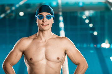 handsome muscular swimmer