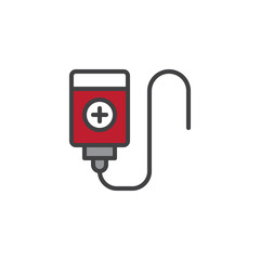 Blood transfusion filled outline icon, line vector sign, linear colorful pictogram isolated on white. Symbol, logo illustration. Pixel perfect vector graphics