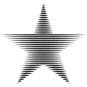 star the horizontal lines stripes, a symbol of freedom USA, vector star logo pentagonal icon