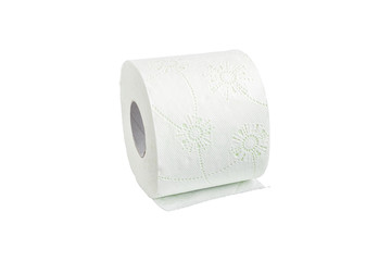 On a white background on toilet paper