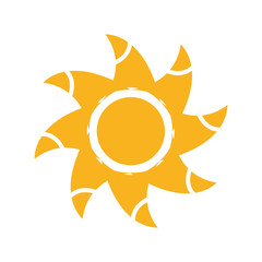 Sun icon isolated on white background, Vector illustration