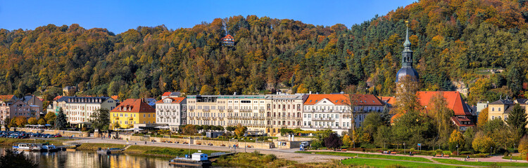 Panorama vom Elbufer in Bad Schandau