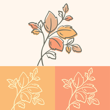 branch with leaves, decor element