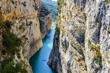 Aerial view of the Congost de Mont-rebei in Catalonia, Spain
