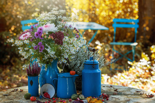 Herbstdekoration im Garten