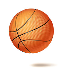 3D Basketball Ball Vector. Classic Orange Ball. Illustration