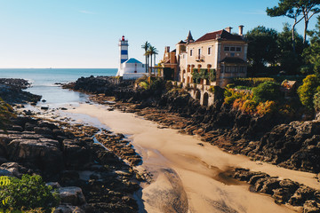 Fototapeta na wymiar Lighthouse Santa Marta in Lisbon, Portugal