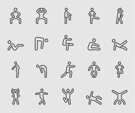 Exercise And Health 2 Line Icon