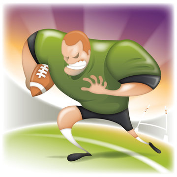Cartoon rugby player