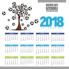 Colorful calendar for the new year - 2018