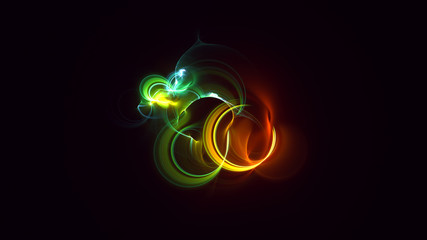 3D rendering abstract fractal light background