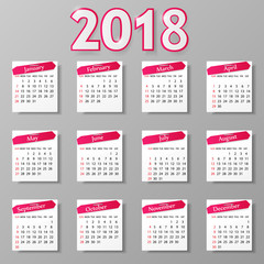 Calendar design. Vector illustration.