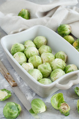 Brussels sprouts  in a casserole