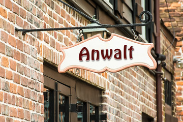 Obraz premium Schild 275 - Anwalt