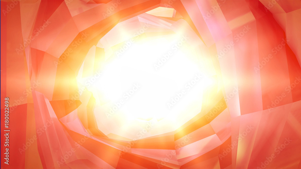 Poster abstract bright orange background with light in the middle with copy space for your text