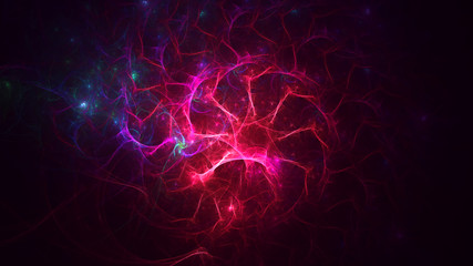 3D rendering abstract fractal light background